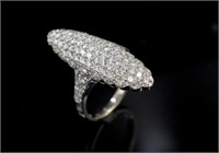 1.90ct Diamond & 18ct white gold navette ring