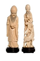 Chinese Intricately Carved Figures of Wiseman