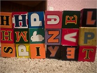 Vtg. Letter Blocks - 18 Blocks