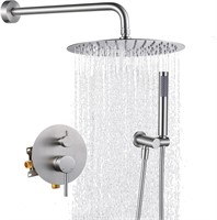 Round Shower System Brushed Nickel Combo Set