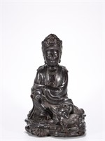 Chinese Zitan Hand Carved Buddha Statue