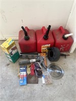 Gas Cans, Dowell Kit & Other Garage Related Items