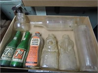 Old soda & figural bottles lot.