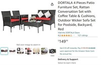 Fm8297 DORTALA 4 Pieces Patio Furniture Set