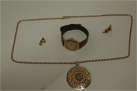 Mickey Mouse Watch,Cosmetic Necklace,& Earring Set