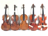 Luthier Lot 1 5 Violins