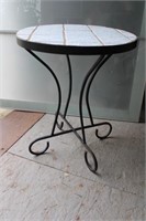 Iron & Ceramic Patio End Table