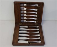 Hardy Bros silver plate fish service for six