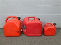 Lot Of 3 Plastic Gas Cans