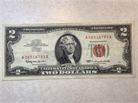 2 Dollar Bill W/Red Seal, Series 1963