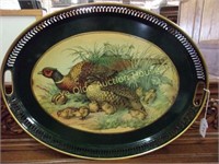 Pheasant and Chicks Tolleware Serving Platter