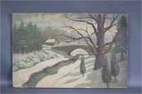 T Bailey winter scene painting
