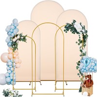 Set of 6 Metal Arch Backdrop Stand and Cover