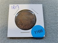 1817 Large cent. Buyer must confirm all currency c