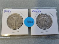 1943, 1943s Liberty halves. Buyer must confirm all