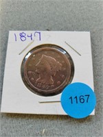 1847 Large cent. Buyer must confirm all currency c