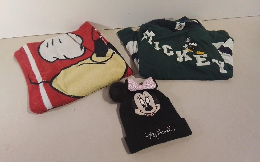 Mickey/Minnie Mouse Beach Towel, XL Shirt & Hat