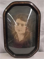 Antique Beveled Framed Picture of Woman