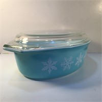 AMISH TEAL PYREX CASSEROLE DISHW LID