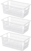 Large Metal Freezer Baskets Set of 3