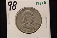 1951 S FRANKLIN HALF DOLLAR COIN