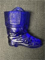 Cobalt blue boot wall pocket/toothpick holder