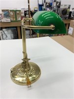 Vintage Bankers Table Lamp w/Emeralite Glass Shade