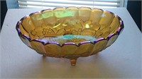 Lovely Amber Carnival Glass Fruit Bowl