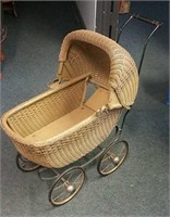 Vintage Wicker Doll Carriage