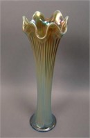 10 ¼” Tall Fenton Fine Rib Standard Swung Vase –
