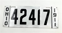 Ohio 1911 License Plate
