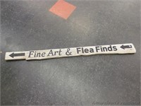 Wooden Fine Art & Flea Findings Sign 63" Long