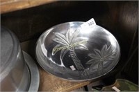 ALUMINUM PALMETTO DECORATED BOWL