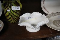 MILK GLASS FOOTED BOWL