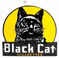 Porcelain Black Cat Cigarettes sign