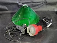 VTG Green Glass Lamp Shade & More