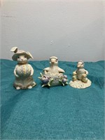 Set of 3 Lenox Easter Figurines Rabbit & Chicks