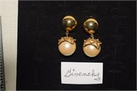 Vtg Goldtone Givenchy Clip-On Earrings