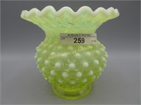 Fenton 4.5" topaz opal Hobnail CRE vase