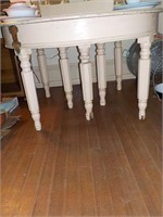 Antique round 6 leg table pted 46"