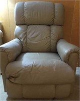 Tan Leather Overstuffed LaZboy  Recliner.