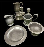 Lot of (8) Deal-Some Marked Pewter-Some Looks to