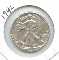 1942 Walking Liberty Silver Half Dollar