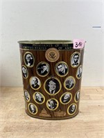 Vintage Presidents of the United Stares Trashcan