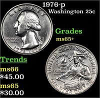 1976-p Washington Quarter 25c Grades GEM+ Unc