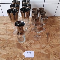 Assorted Smoked Rims Crystal Glasses