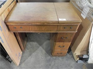 Sewing Cabinet with Machine and Accessories