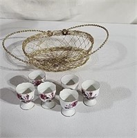 Egg cups and basket