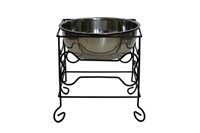 Wrought Iron Stand with Stainless Steel Single Dog