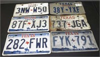 6 Texas License Plates